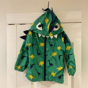 Hooded Toddler Dino Rain Jacket